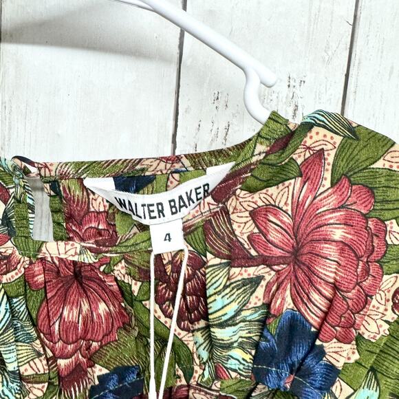 Walter Baker Dress Women Size 4 Royal Garden Verlee Mini Sheath Royal Red Blue - Picture 3 of 9